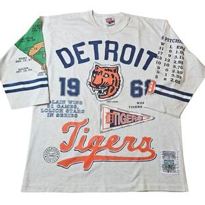 Vintage 1992 Long Gone Detroit Tigers 1968 World Series All Over Print 3/4 L
